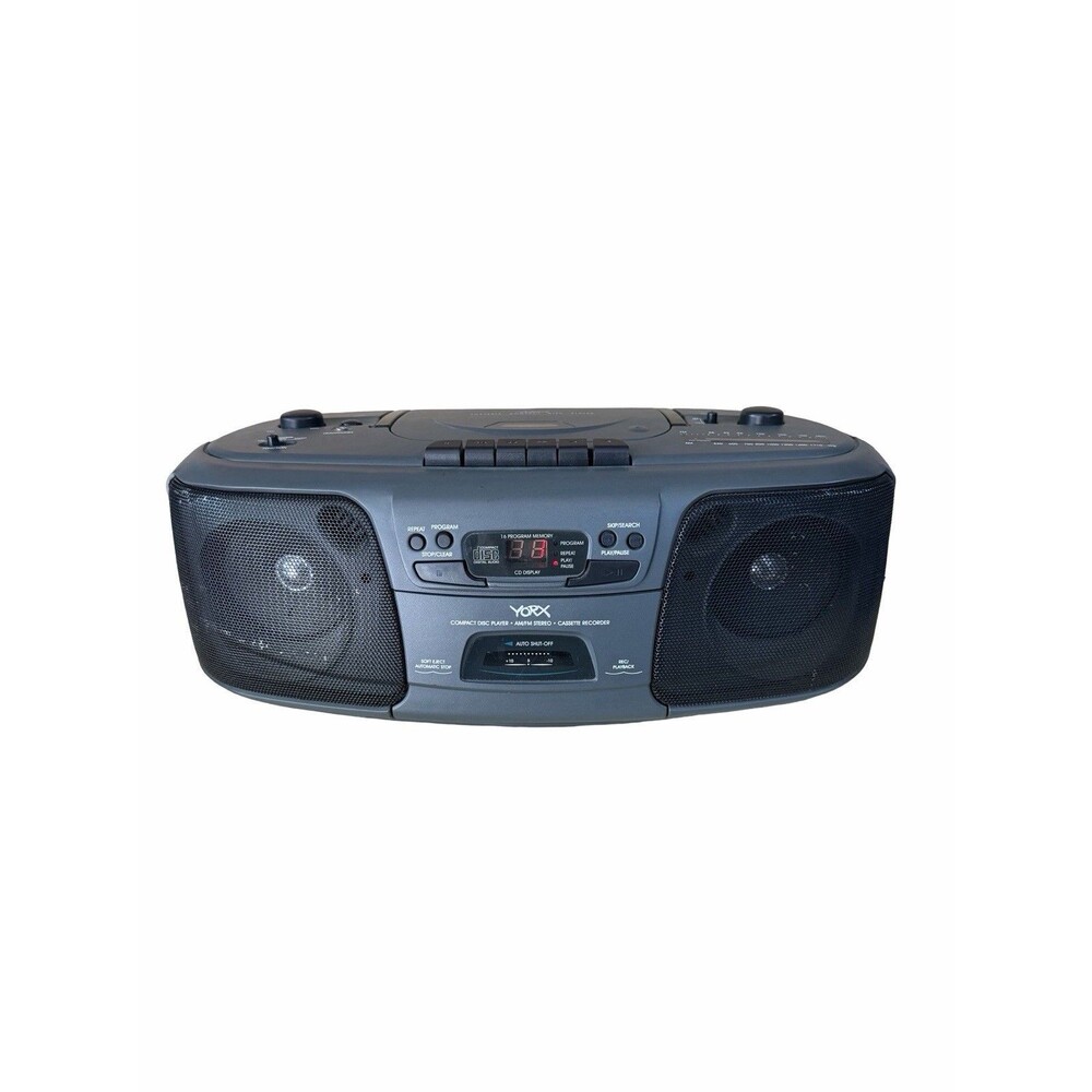 Vintage Yorx Portable Compact CD Player Boombox Cassette Cd Radio Model P1570
